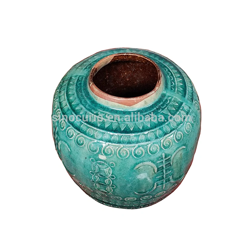 Chinese antique real old green ceramic pot