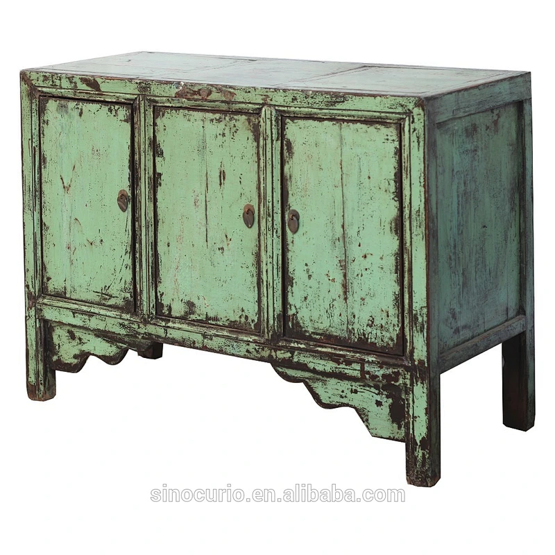 Antique design living room furniture vintage wood painted cabinet