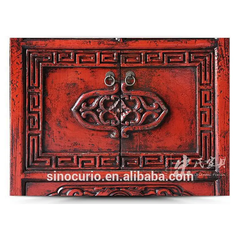 Chinese antique high glossy carved solid wood furniture