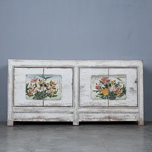 Antique design cabinet shabby chic Gansu painting furniture