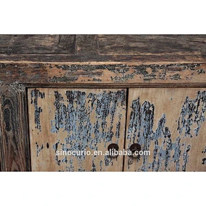 2018 Chinese antique new style furniture living room distressed lacquer cabinet