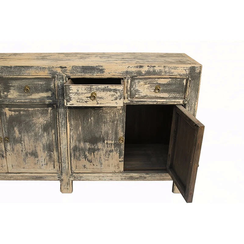 Four door four drawer shabby chic solid wood cabinet furniture