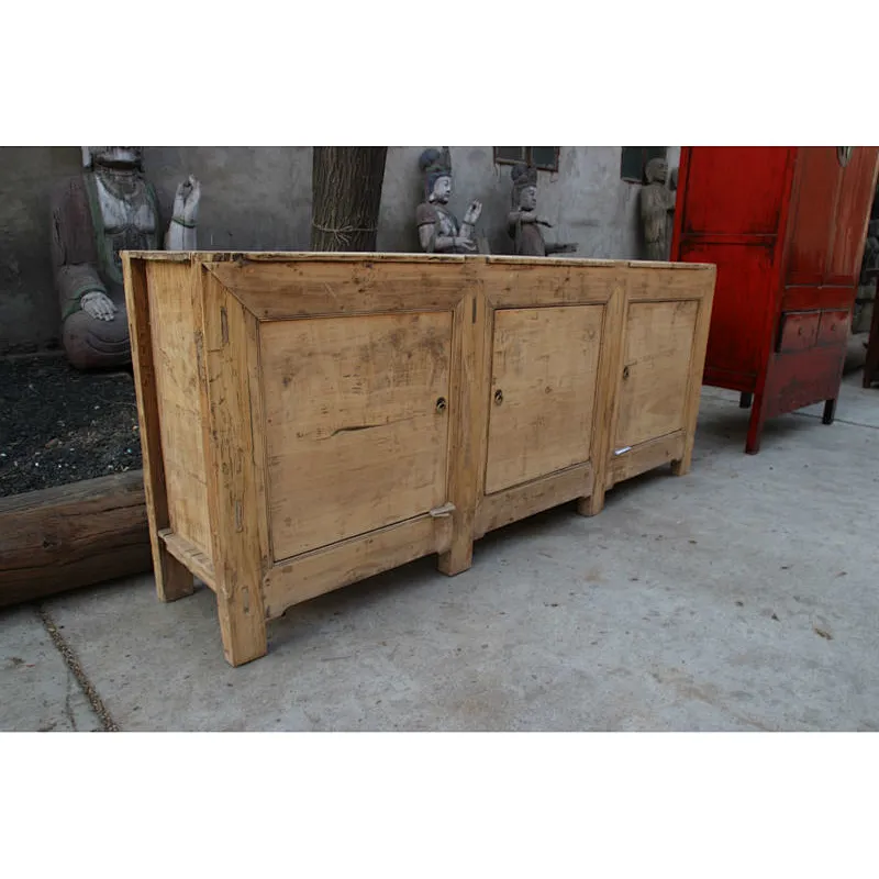 Chinese Antique Furniture Solid Natural Wood Cabinet/ Reproduction Antique Furniture three door cabinet