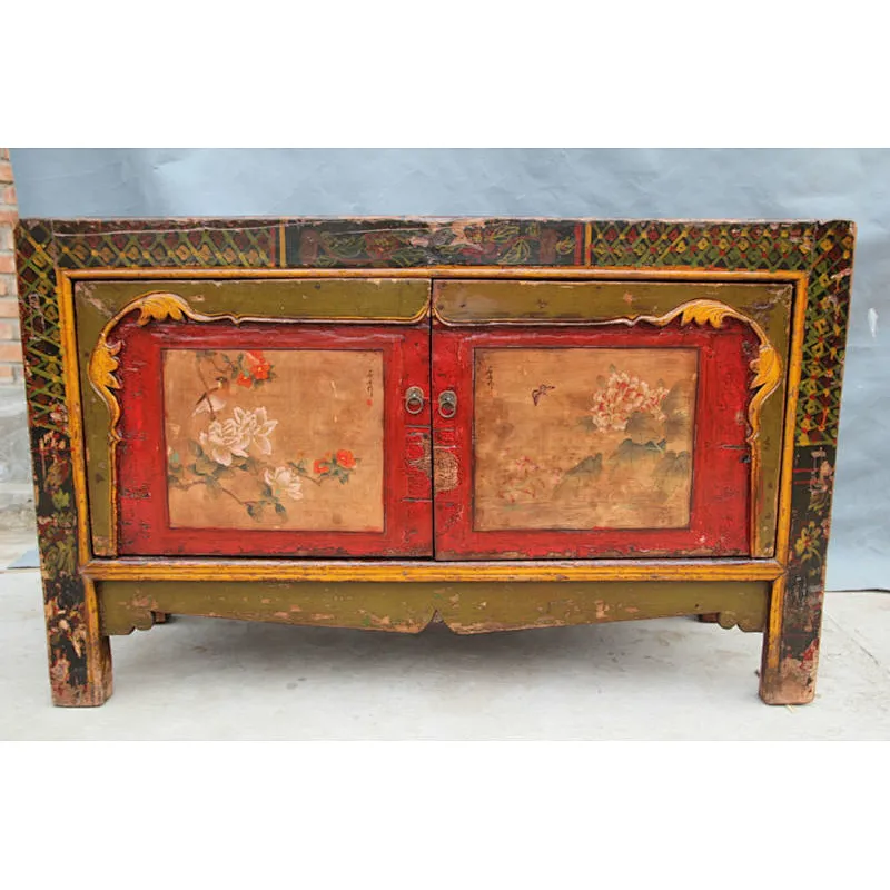 Mongolia painting cabinet/Reclaimed Chinese antique furniture