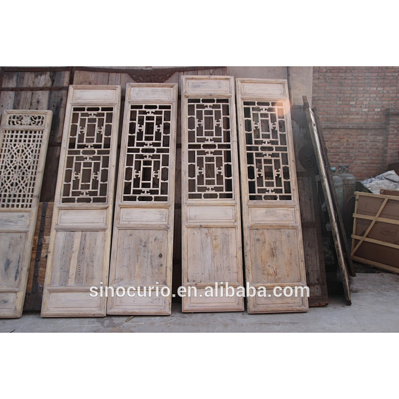 Chinese Antique Carving Wood Folding Screen Room Divider