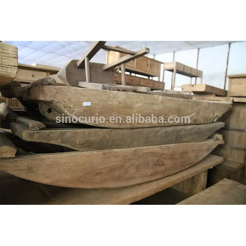 Antique chinese home decoration craft vintage wooden boat