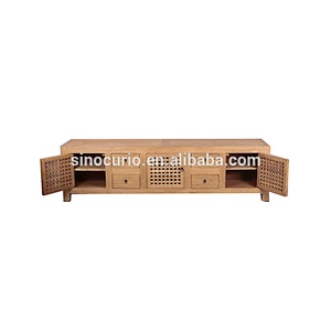 Chinese new model reproduction reclaimed elm television stand tv cabinet with showcase