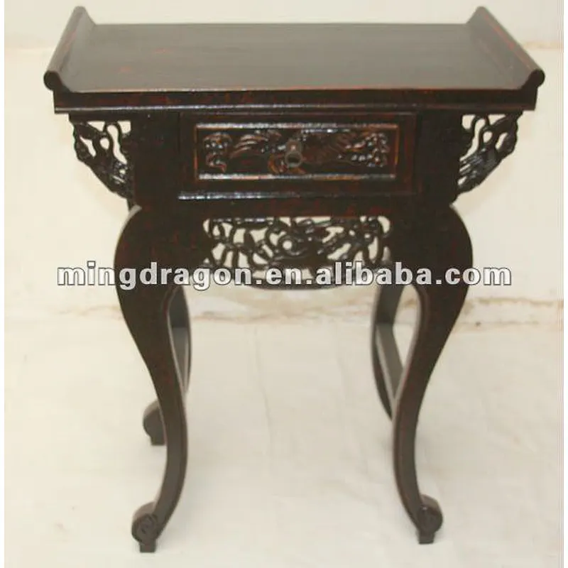 chinese antique wooden red alter table