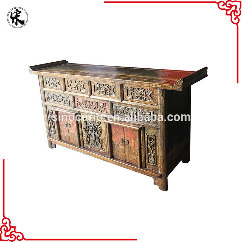 Chinese old classical praying cabinet- Tibetan antique shrine cabinet