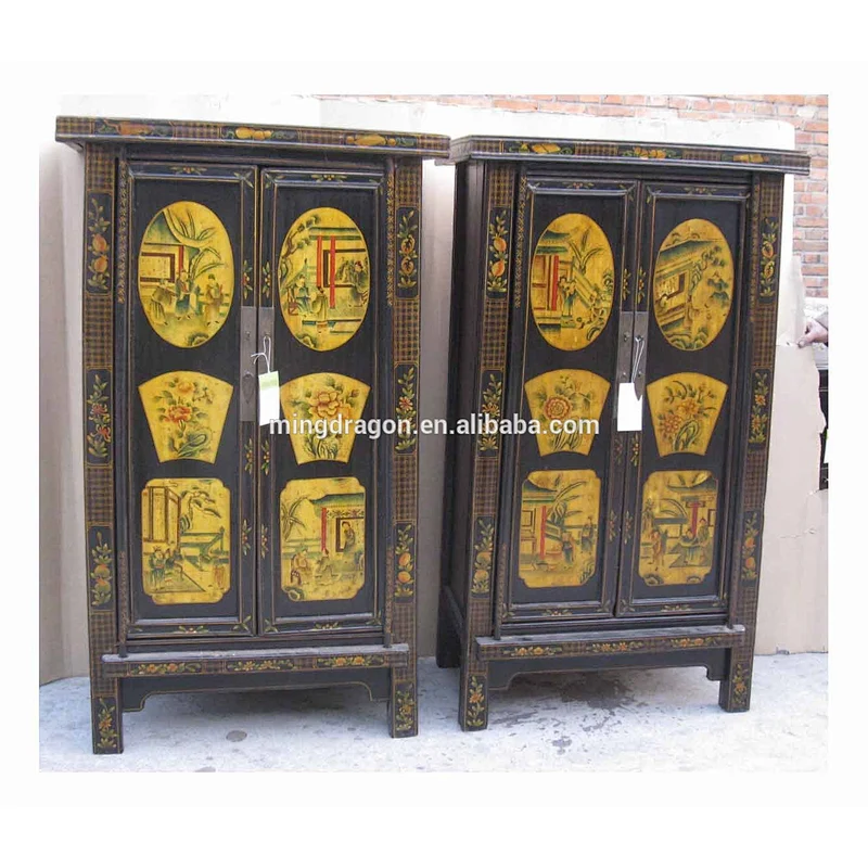Reproduction&Antique Style Shanxi Painted Cabinet