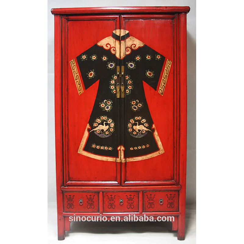 SOLID WOOD CHINESE ANTIQUE RECYCLED ARMOIRE WARDROBE FURNITURE