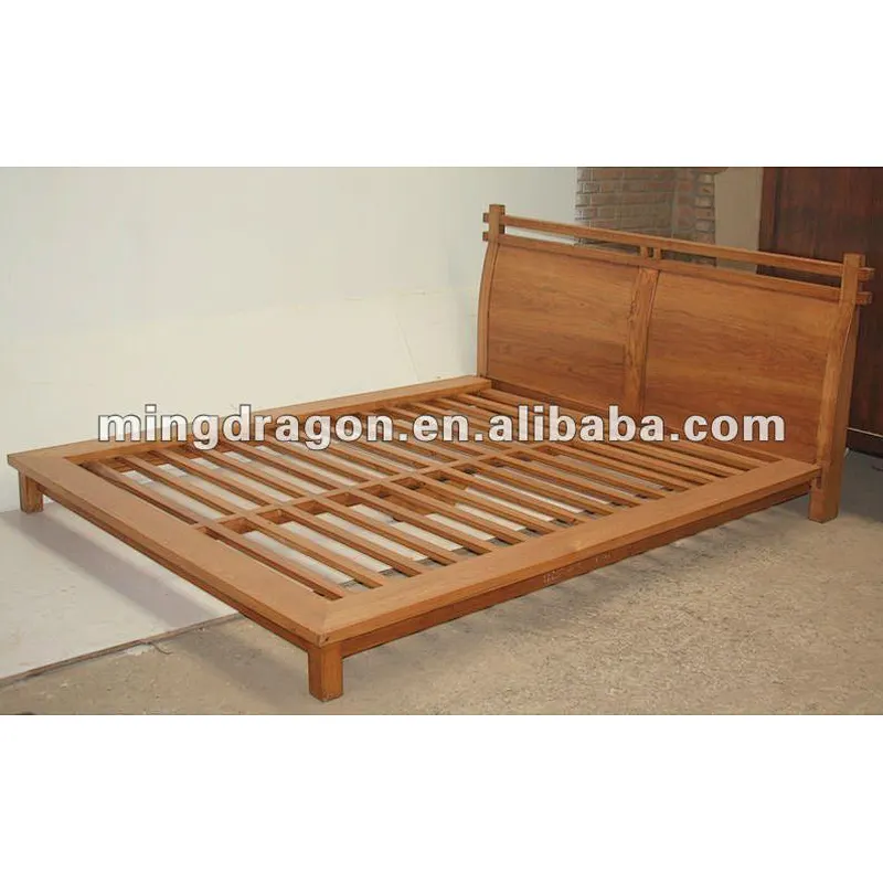 chinese antique yellow wooden bed