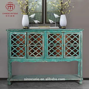 Chinese antique reproduction furniture wholesale living room glossy lacquered showcase design