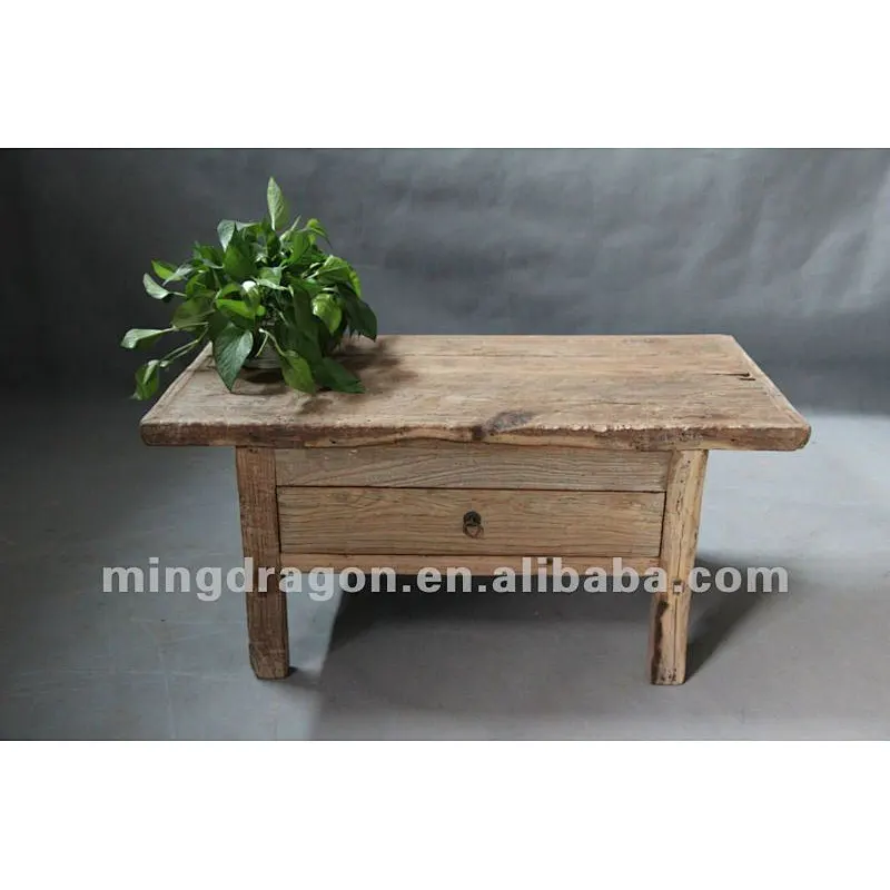 Chinese antique furniture pine wood Shanxi one drawer small coffee table