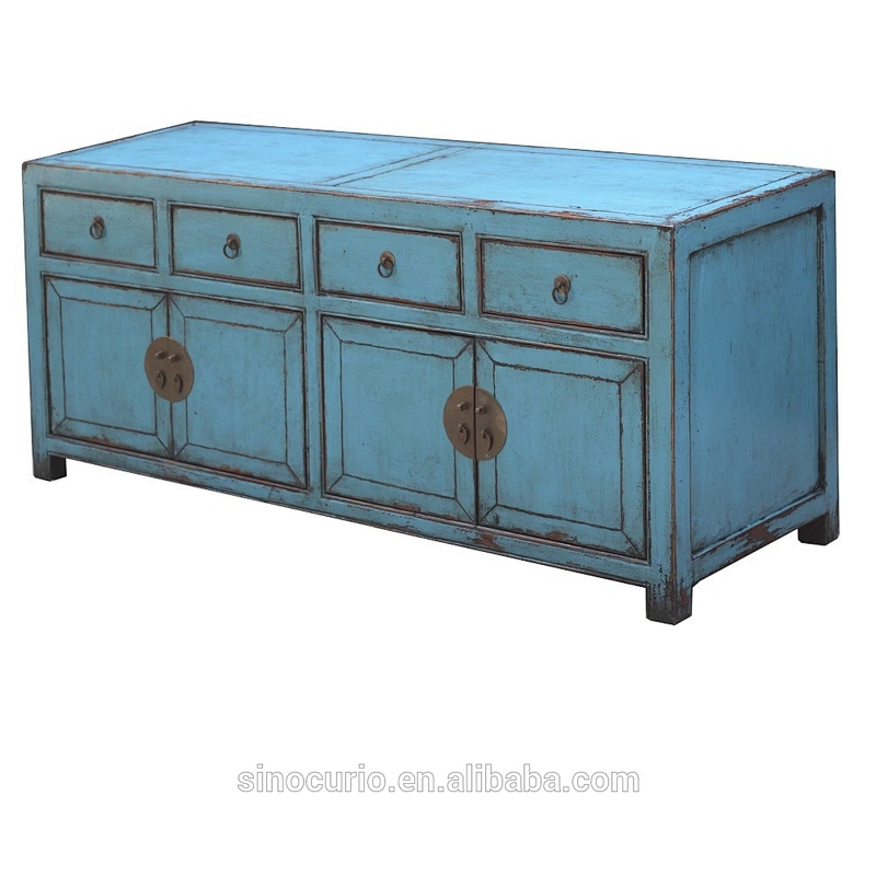 Hotel Design Antique Wood Furniture Living Room Wooden Painted TV Stand