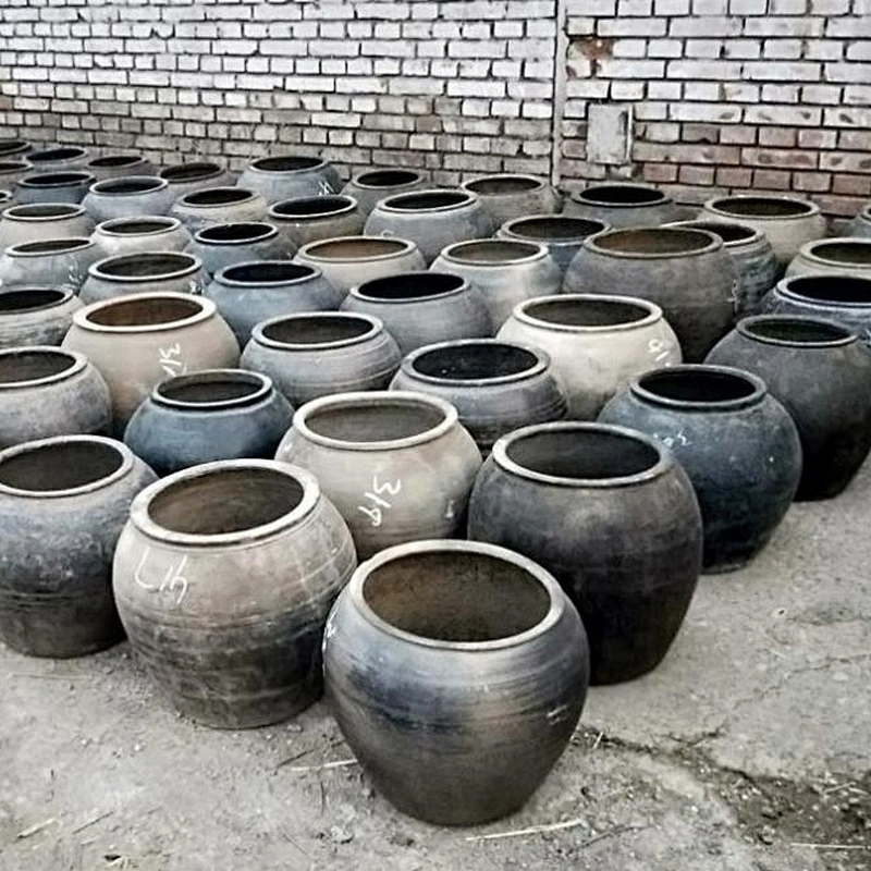 Chinese antique flower clay pot