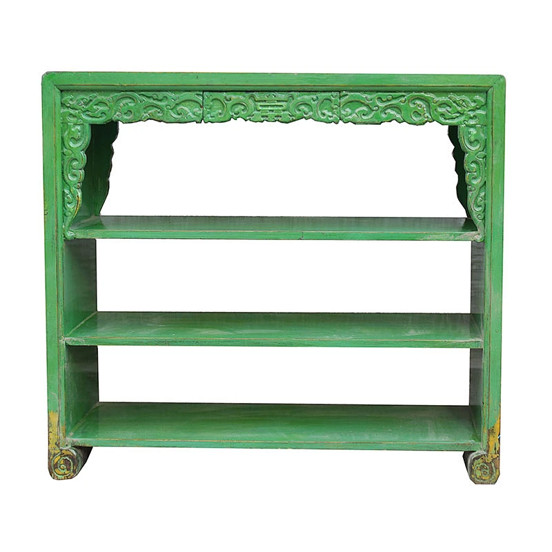Chinese antique reclaimed carved wood shelf furniture
