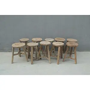 Antique rustic natural recycled workers stools for wholesale Shandong