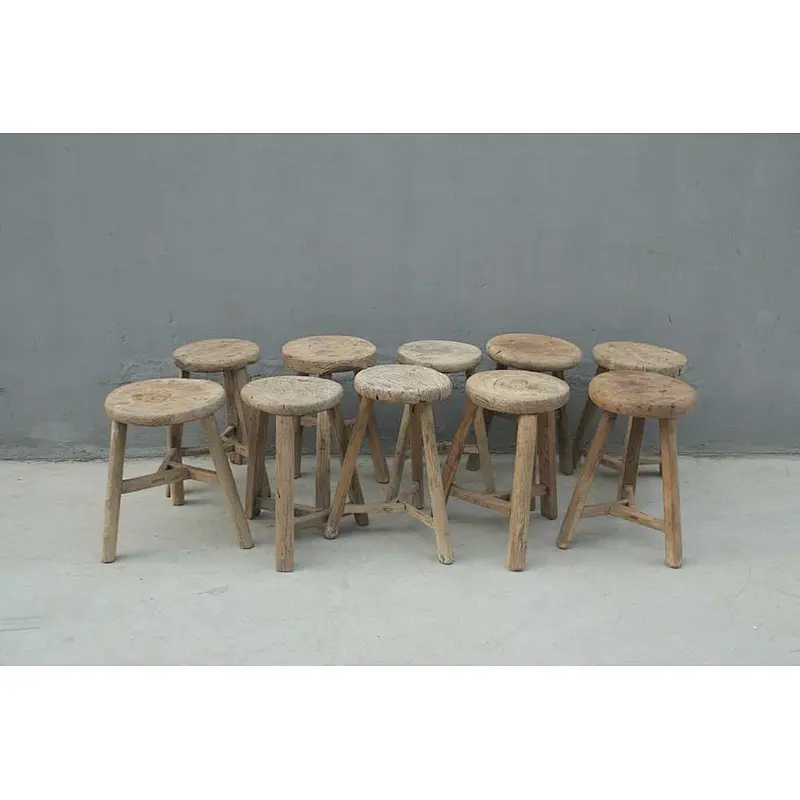Antique rustic natural recycled workers stools for wholesale Shandong