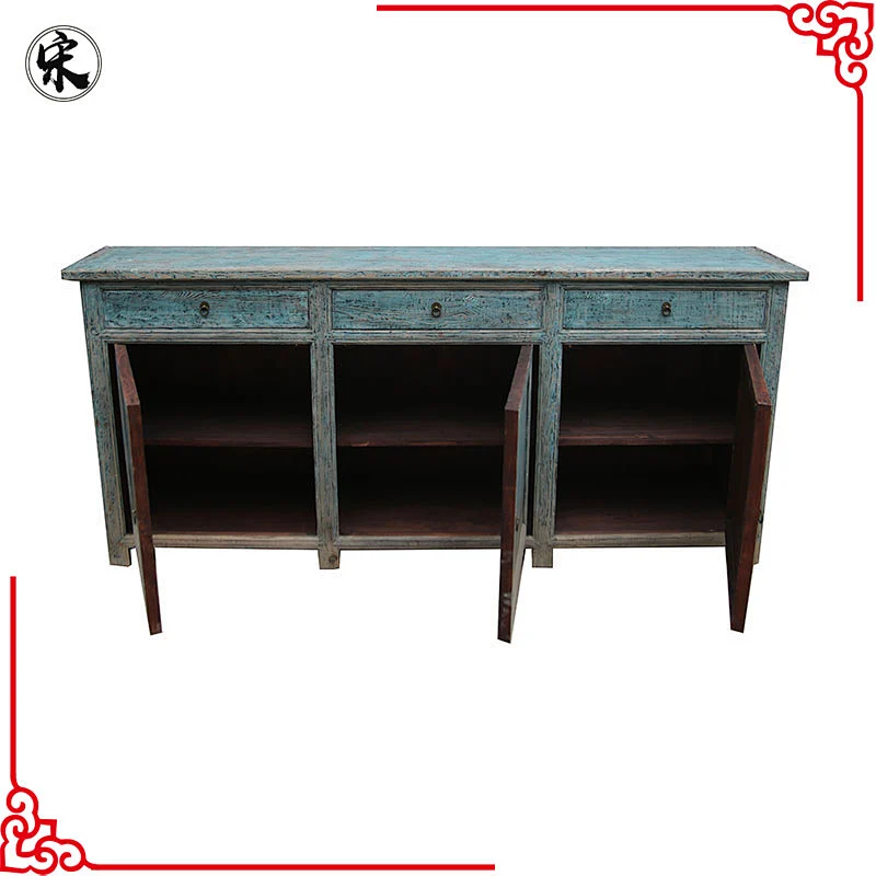 Chinese antique classic distressed sideboard buffet