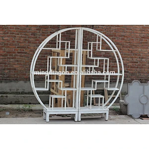 Chinese antique white antique-and-curio shelves