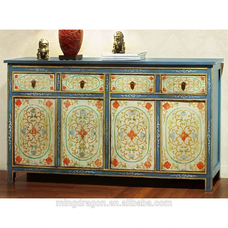 Antique tibetan wooden cabinet