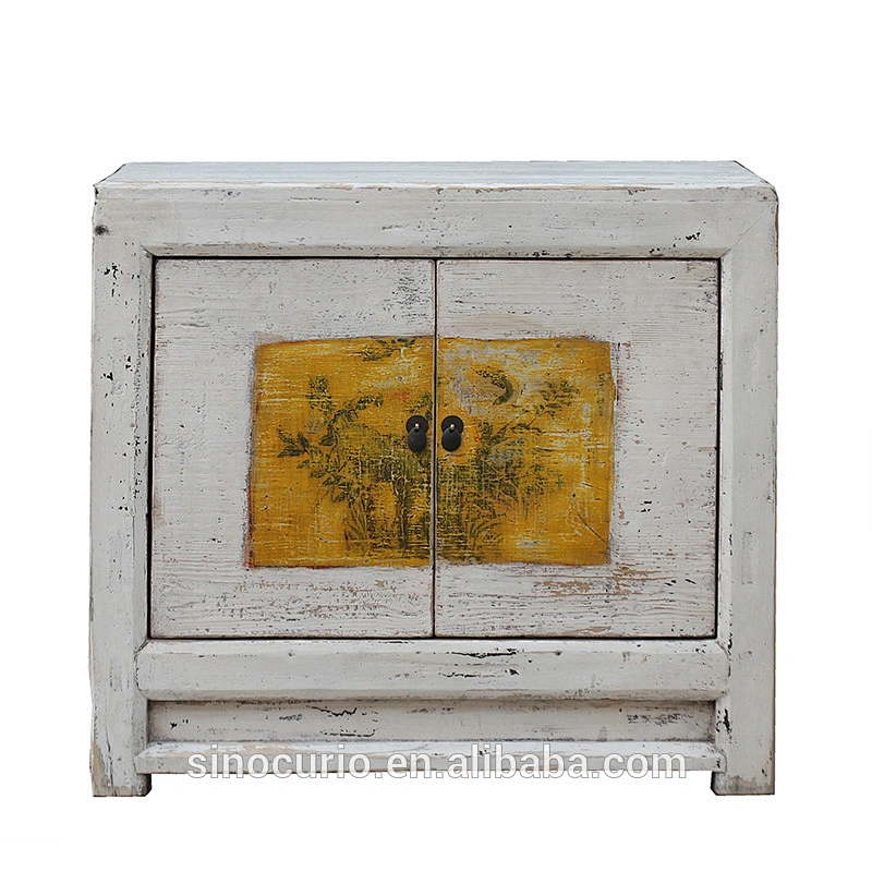 Wholesale oriental Chinese antique classic reproduction painted white-washed cabinet