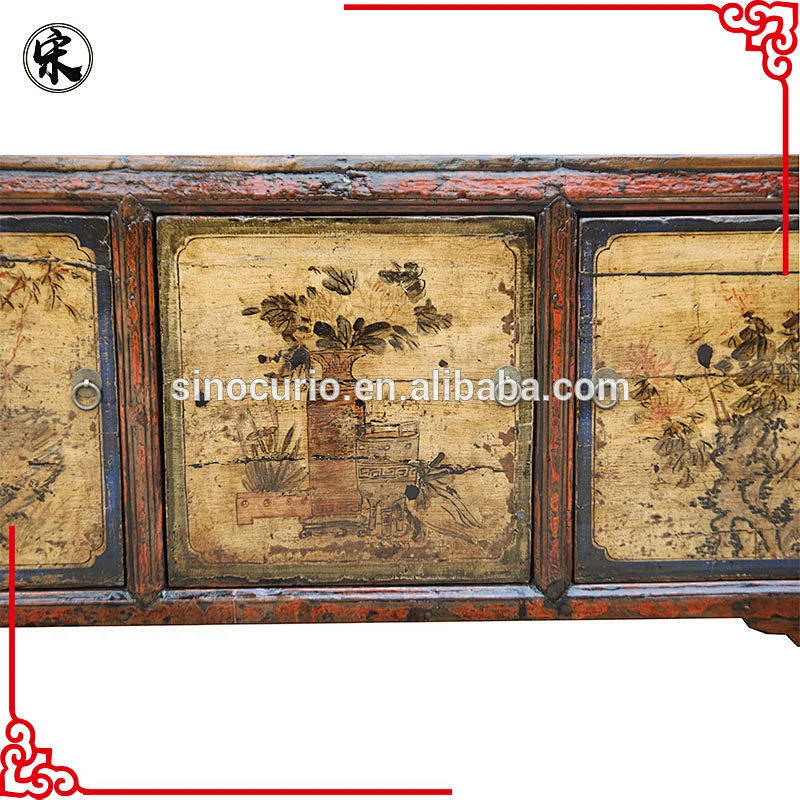 Chinese antique lacquered sideboard vintage painted furniture stores