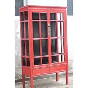 Living room divider storage display glass cabinet