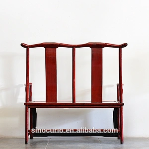 Antique style restaurant recycle wood double chair