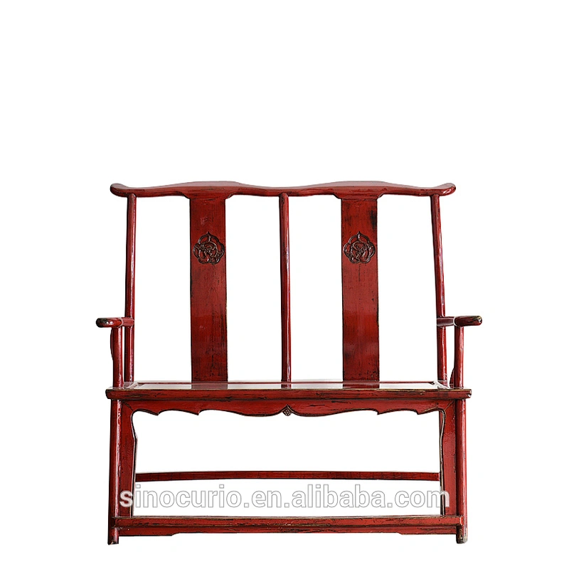 Antique style restaurant recycle wood double chair