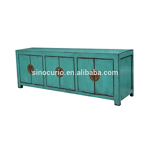 Old China ancient vintage furniture cabinet living room green sideboard buffet table