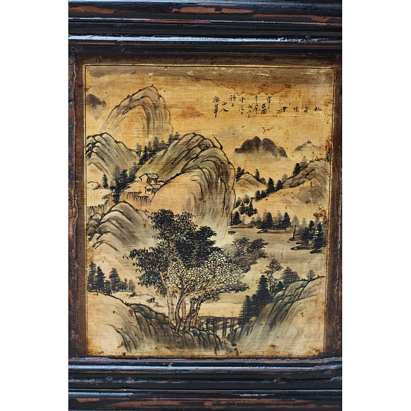 Chinese antique reproduction cabinet oriental painted storage furniture