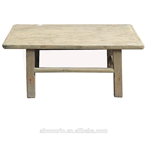 Recycled elm wood antique natural rustic coffee table
