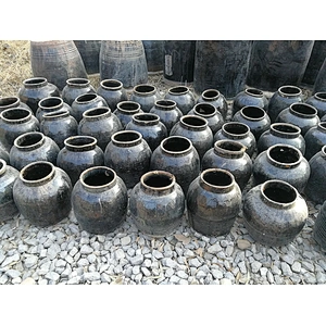 wholesale black glazed home and garden decoration black ceramic pot