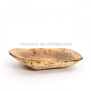 Chinese antique wood craft vintage wooden basin