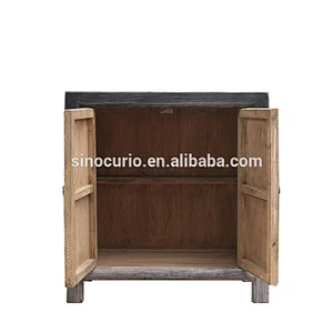 Oriental reproduction rustic distressed solid wooden shabby chic handmade curio cabinet