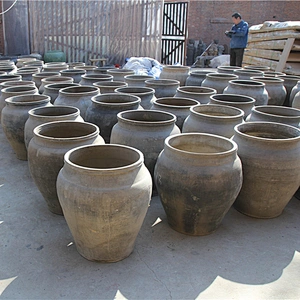 wholesale real antique black clay pot