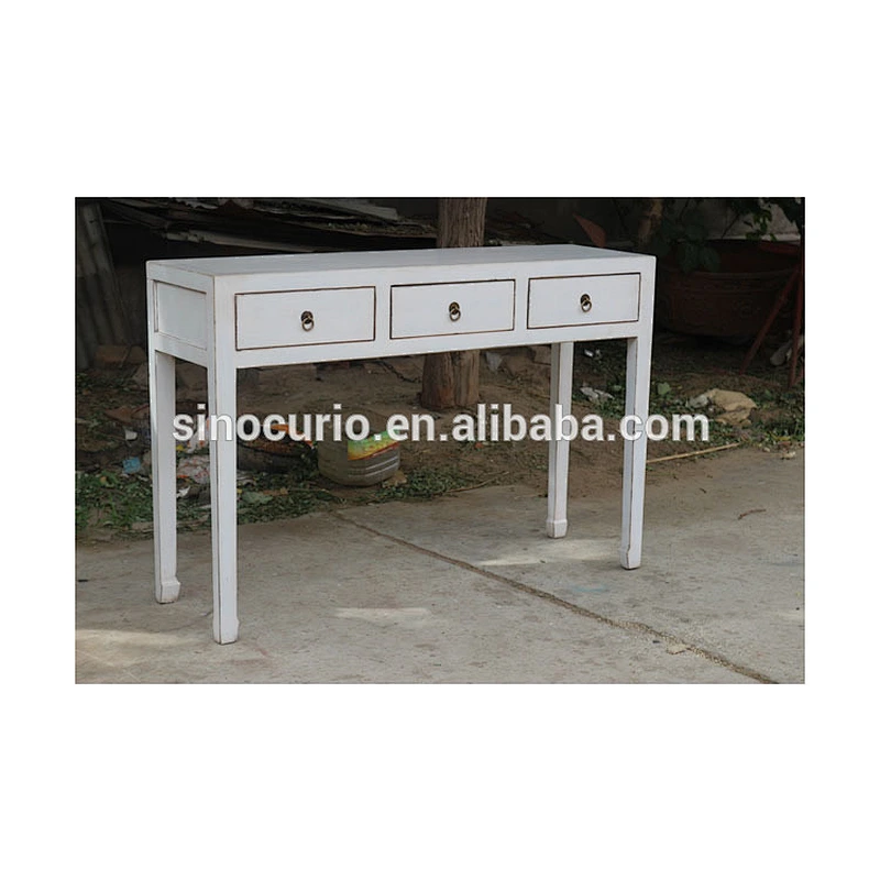 reproduction Chinese white lacquer office boss tables side tables