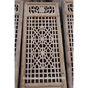 Chinese Antique Carving Wood Folding Screen Room Divider