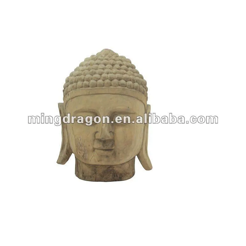 Chinese antique wooden caving buddha head