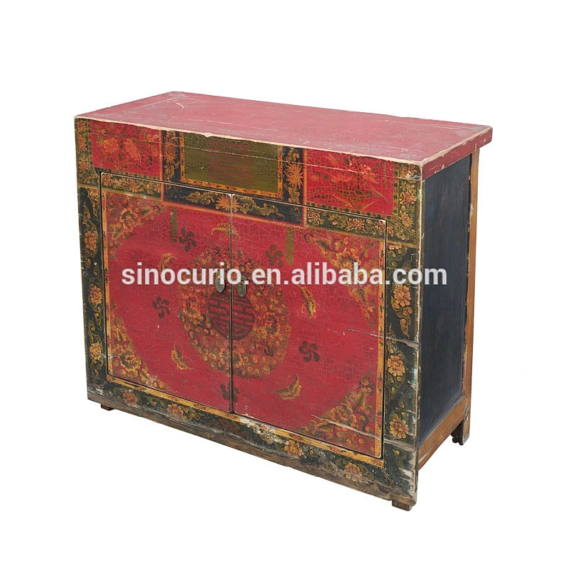 wholesale antique furniture chinese vintage antique original painted storage cabinets