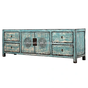 Living room antique cabinet furniture Chinese High glossy Carved TV Cabinet