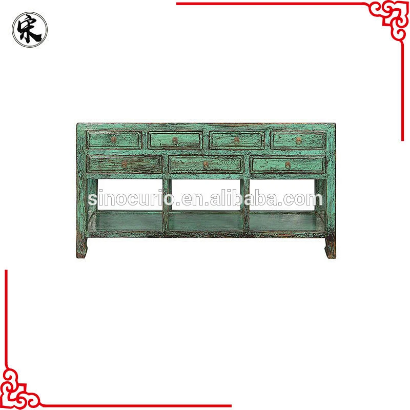 Chinese lacquer furniture- living room reproduction solid wood rustic table
