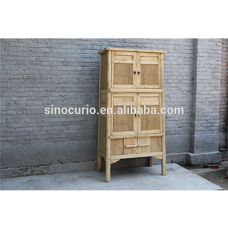 Chinese old antique bamboo cabinet kitchen cupboard furniture wardrobe cabinet