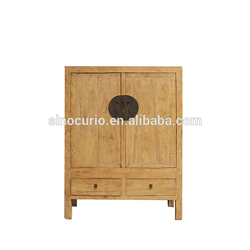 Chinese Distressed Raw Tall Cabinet Armorie Wardrobe wooden cupboards designs of bedroom