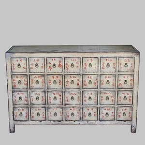Chinese antique furniture- many drawers distressed medicine cabinet