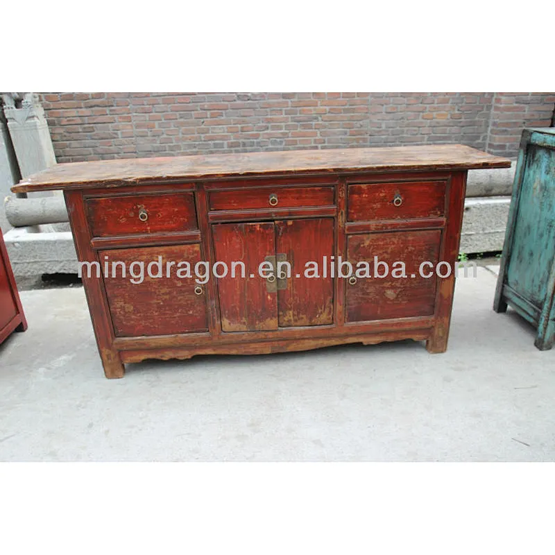 chinese antique furniture;three drawer four door cabinet