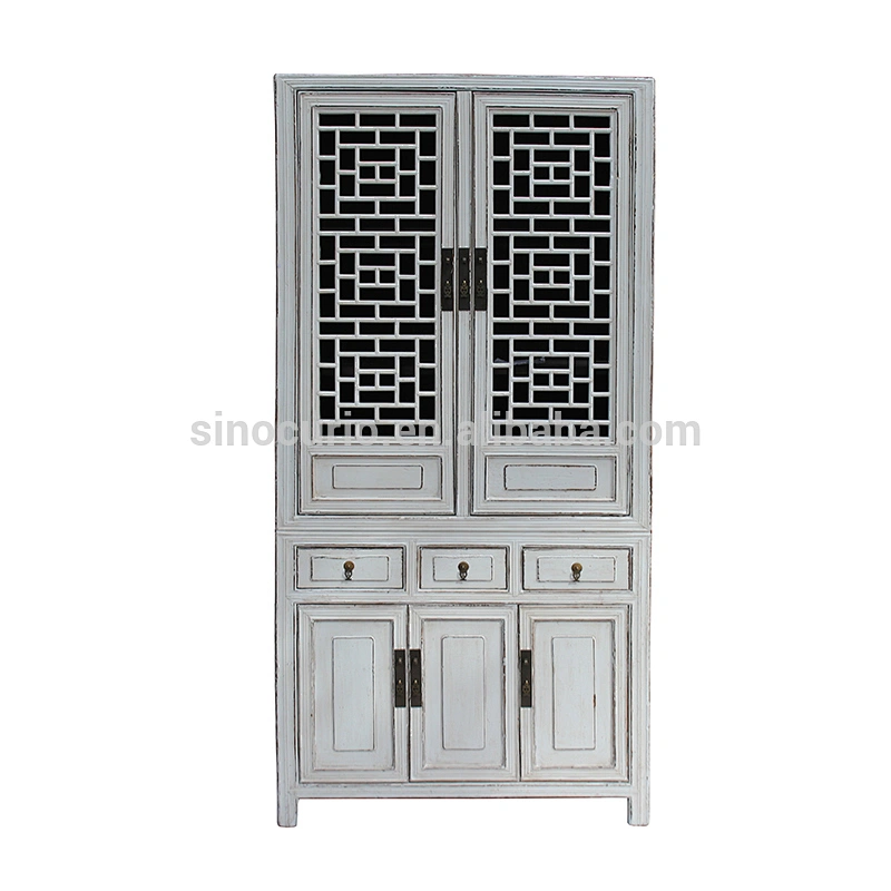 shabby chic kitchen cabinet Solid Wood Carving Antique Furniture