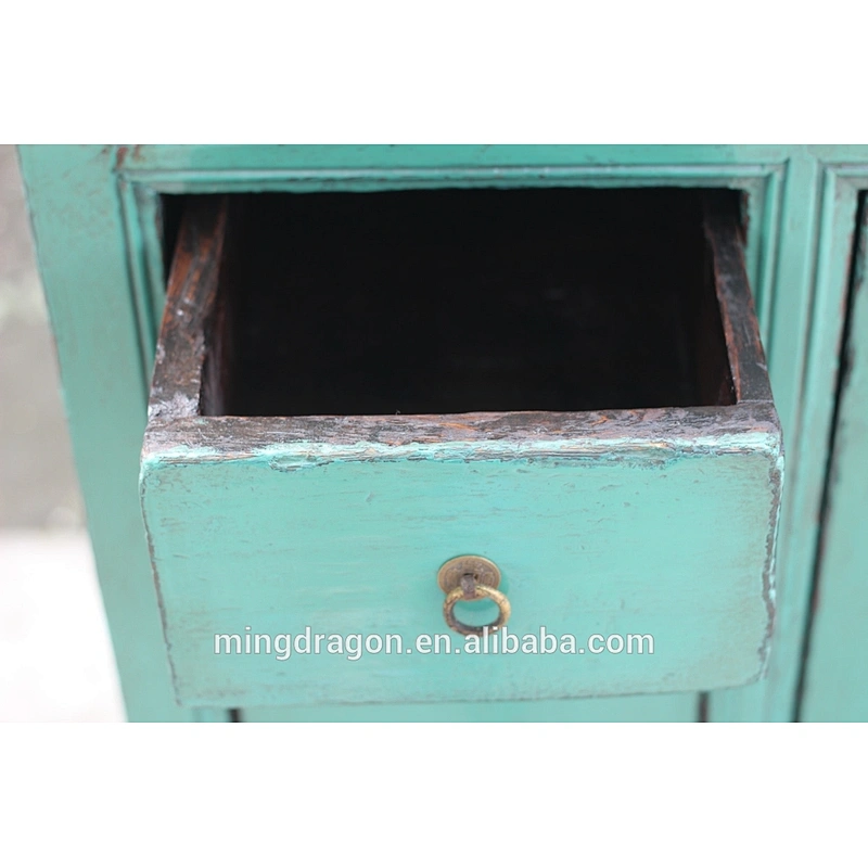 Chinese wooden antique painted rustic sideboard cabinet furniture